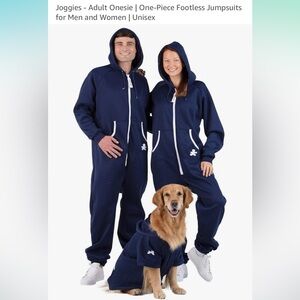 Navy Joggies footless onesie pajamas XL